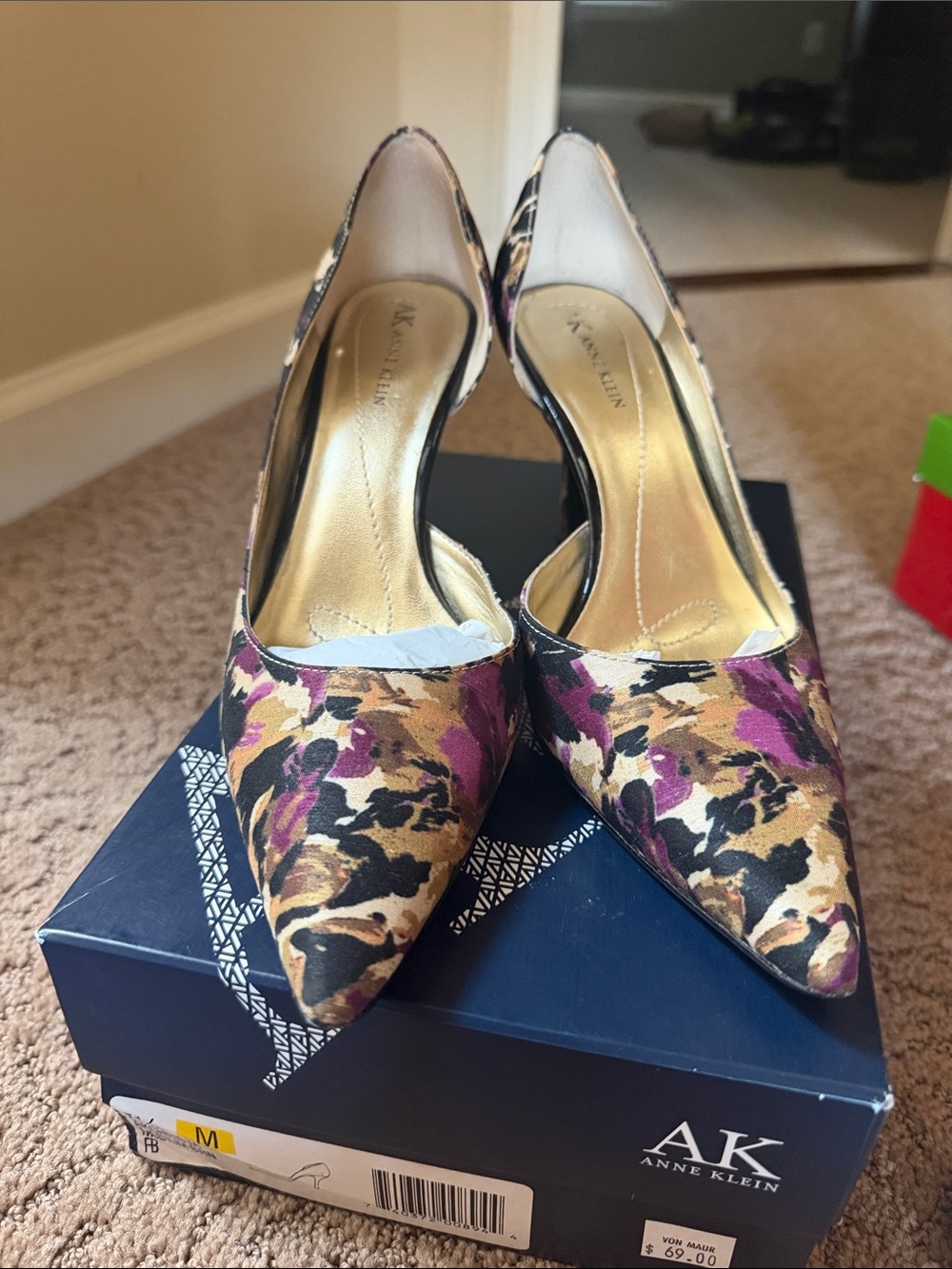 Anne Klein Pointed-Toe D'Orsay Pumps in Purple, Gold, Black